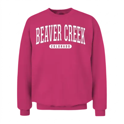 College Style Beaver Creek Colorado Unisex Sweatshirt - Heliconia