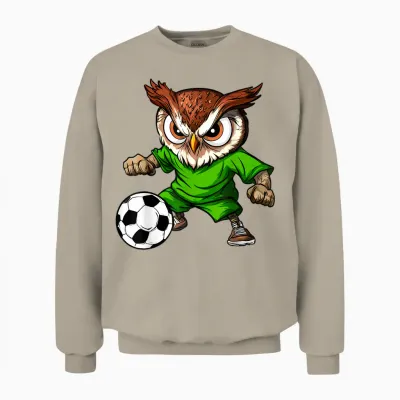 Fussball Eule Unisex Sweatshirt - Sand