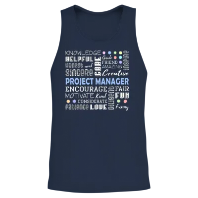 Project Manager Love Words Unisex Tank Top - Navy