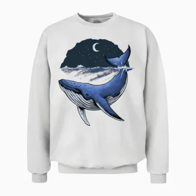 Whale Unisex Sweatshirt - White