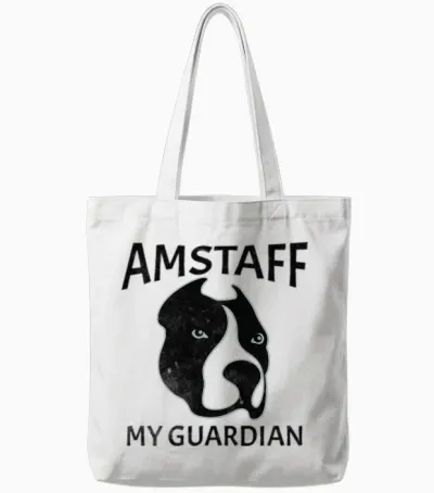 Amstaff.american Staffordshire Terrier Dog Art Tote Bags - White