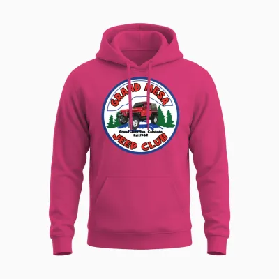 Grand Mesa Jeep Club Logo Tj Unisex Hoodie - Heliconia