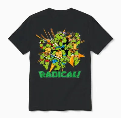 Leo, Donnie, Mikey & Raph - Radical! Unisex T-Shirt - Black