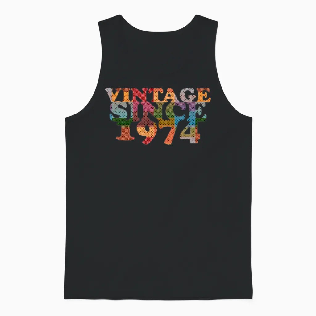 1974 Vintage Unisex Tank Top in Black