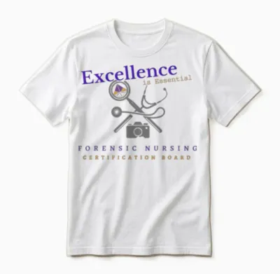Excellence Is Essential Forensic Nursing Unisex T-Shirt - White