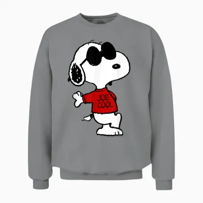 Peanuts Snoopy Joe Cool Old School Comic Geek 80er 90er Retro Unisex Sweatshirt - Sport Grey