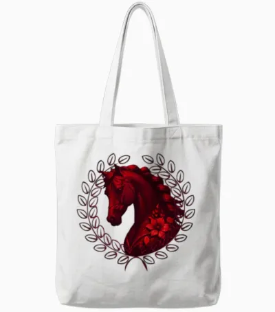 Vintage Horse Tote Bags - White