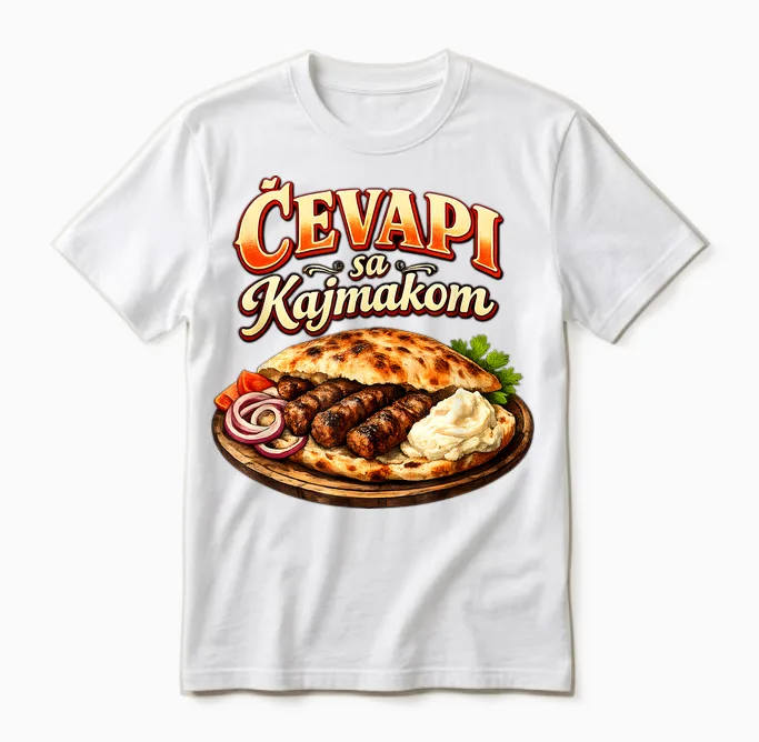 Lustiges Cevapcici Motiv - Balkan Food Grillen Spruch Unisex T-Shirt in White
