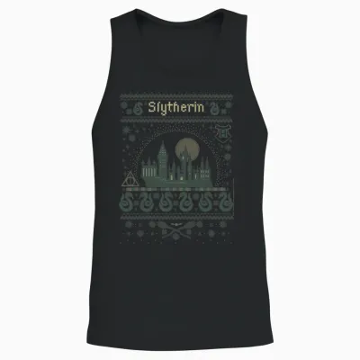 Harry Potter Christmas Slytherin Ugly Unisex Tank Top - Black