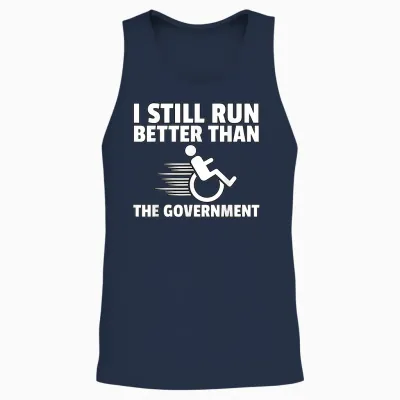 Wheelchair Disability Gift Funny Handicap T-Shirt Small Unisex Tank Top - Navy