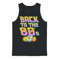 Back to the 80's Retro Carnival 80's Mottoparty Unisex Tank Top - Black – 1