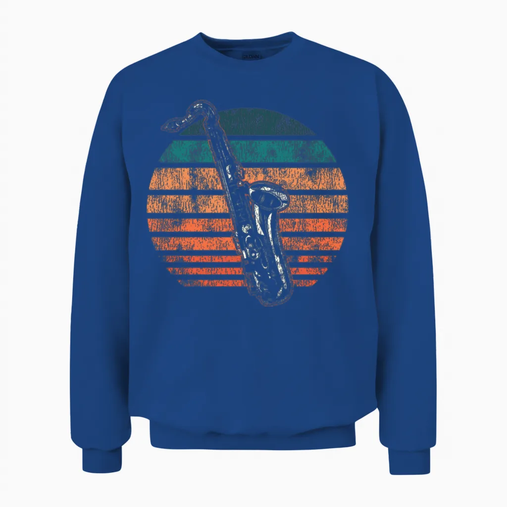 Saxophone Retro Vintage Unisex Sweatshirt - Royal