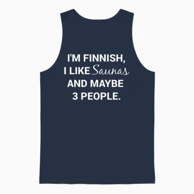 Funny Finnish Finland Suomi Sisu I Like Saunas Unisex Tank Top - Navy