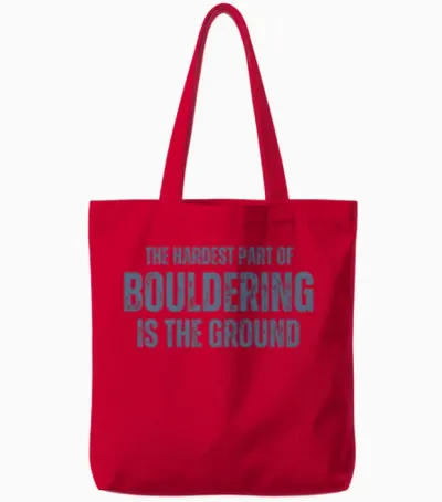 Bouldering Boulderer Boulder Tote Bags - Red