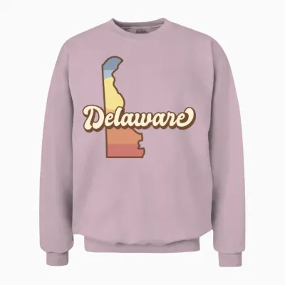 Delaware Retro Unisex Sweatshirt - Light Pink
