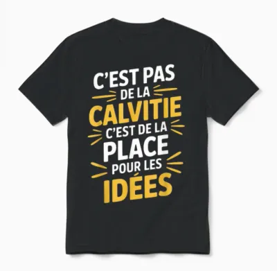 C'est Pas De La Balvitie Humour Man Bald Unisex T-Shirt - Black