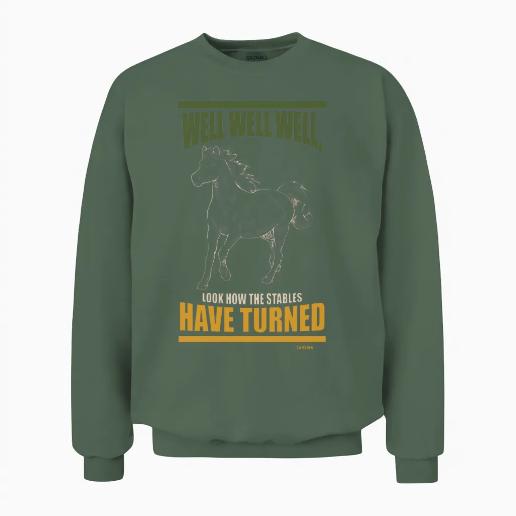 Horse Horse Racing Horse Blend Stallion Unisex Sweatshirt in Military Green