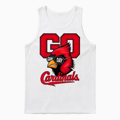 Retro Go Cardinals Game Day Gifts for Men Women Kid Boy Girl Unisex Tank Top - White
