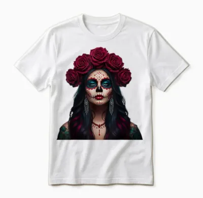 Dia -De-Los Muertos Graphic Funny Mexican Mickey Skulls T-Shirt, Black, S Unisex T-Shirt - White