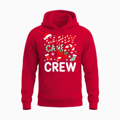 Candy Cane Crew Shirt Adult Men Women Kids Christmas Pajamas Unisex Hoodie - Red