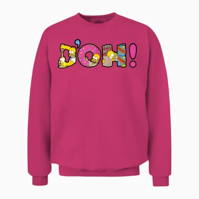 The Simpsons Homer Simpson Beer and Donuts Letters D'oh! T-Shirt, Black, S Unisex Sweatshirt - Heliconia