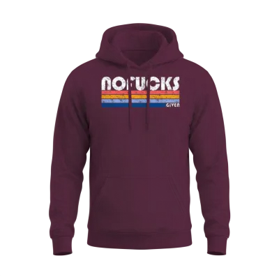 Retro Style No Fucks Given Unisex Hoodie - Maroon