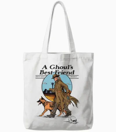 Fallout a Ghoul's Best Friend Illustrated Magazine Cover Tv Tote Bags - White