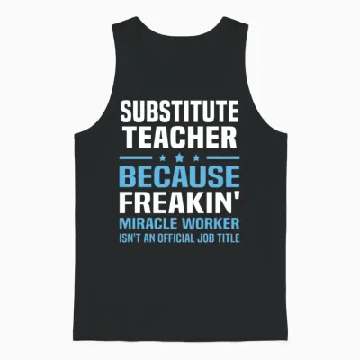 Substitute Teacher Unisex Tank Top - Black