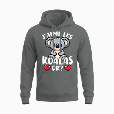 I Love the Koalas Ok? Koala Cute T-Shirt, Black, S Unisex Hoodie - Graphite Heather