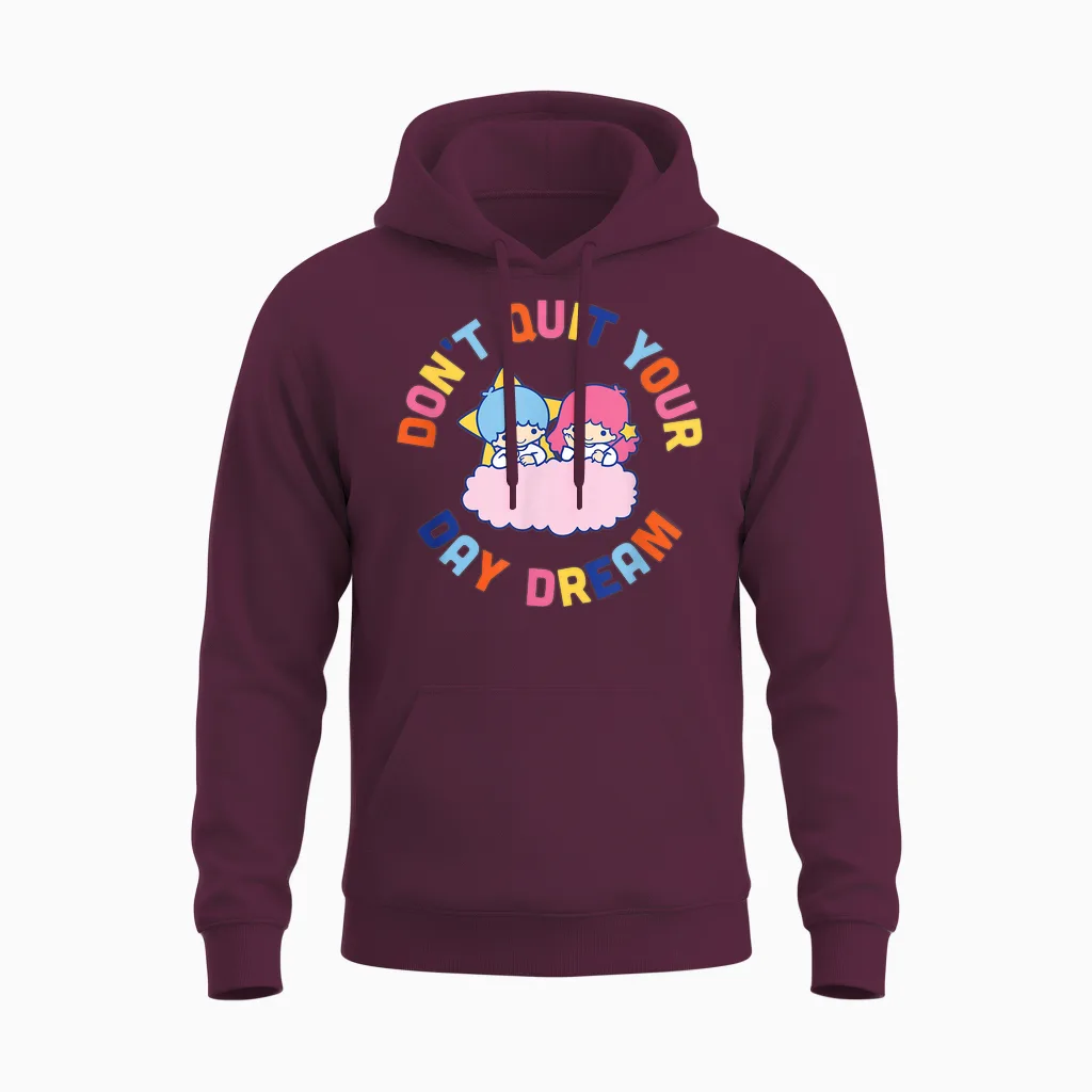 Little Twin Stars Don't Quit Your Day Dream Unisex Hoodie in Maroon