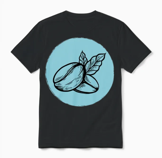 Coffee Bean Unisex T-Shirt in Black