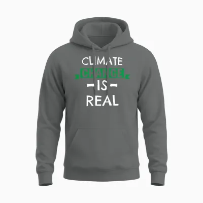Climate Change Is Real Earth Day Design Unisex Hoodie - Graphite Heather