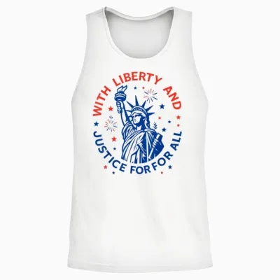 With Liberty and Justice for All Unisex Tank Top - White