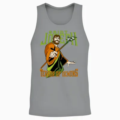 St Joseph Terreur Des Démons Consecration 2021 Saint Catholique T-Shirt Haut De Gamme Unisex Tank Top - Sport Grey
