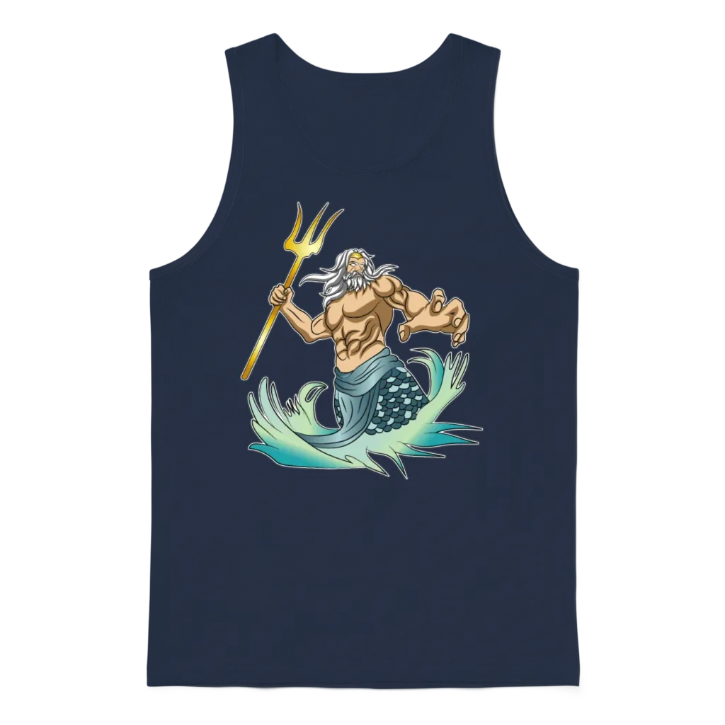 Greek Mythology Poseidon Greek Unisex Tank Top - Navy