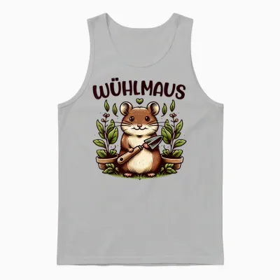 T-Shirt with Funny Garden Motif for Hobby Gardeners Nature Friends, Gray, S Unisex Tank Top - Ash