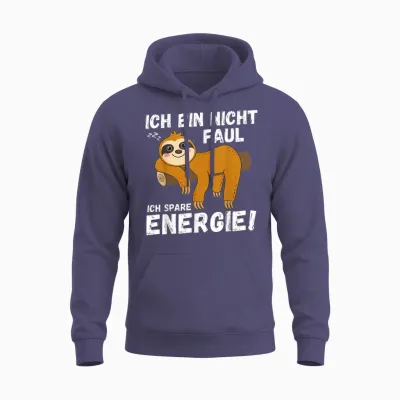 I Am Not Faul Save Energy Sloth Funny T-Shirt, Black Unisex Hoodie - Heather Sport Dark Navy
