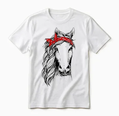 Horse Bandana for Horseback Riding Horse Lover Unisex T-Shirt - White
