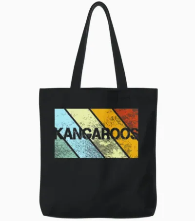 Kangaroo Retro Tote Bags - Black