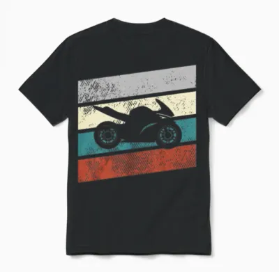Motorcycle Retro Unisex T-Shirt - Black