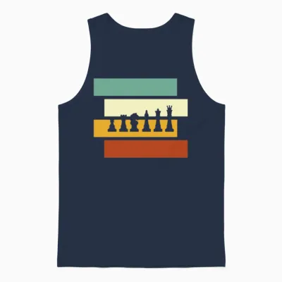 Chess Retro Unisex Tank Top - Navy