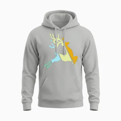 Moose Retro Unisex Hoodie - Ash