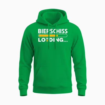 Bierschiss Loading Funny Drinking Suff Party T-Shirt, Black Unisex Hoodie - Irish Green