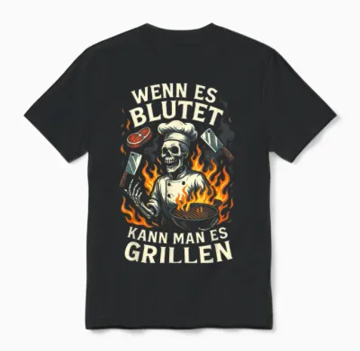 Wenn Es Blutet Kann Man Es Grillen - Bratwurst Unisex T-Shirt - Black