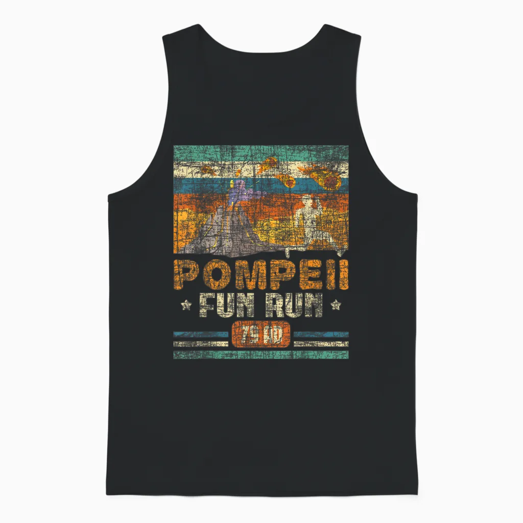 Pompeii Fun Run - Geography Volcanologist Volcanology T-Shirt Small Unisex Tank Top in Black