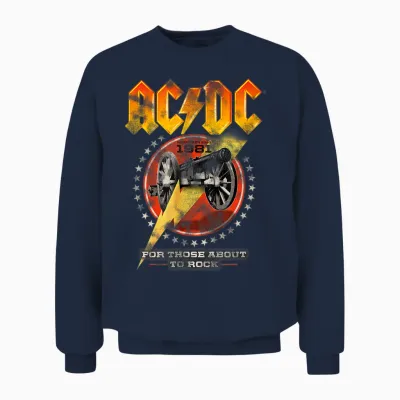 Official Ac/dc for Those About to Rock 1981 Rock Band Music Unisex Sweatshirt - Navy