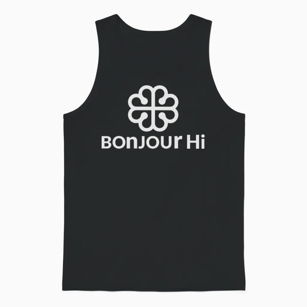 Bonjour Hi Unisex Tank Top in Black