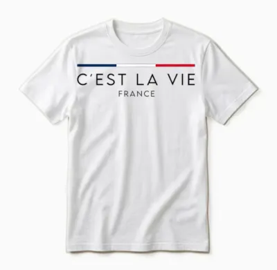 C'est La Vie - Trikolore: Frankreich Nationalfarben T-Shirt - Herren - Weiß - S Unisex T-Shirt - White