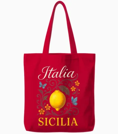 Italia Sicilia - Sicilia Italienisches Souvenir Tote Bags - Red