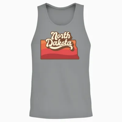 North Dakota Retro Unisex Tank Top - Sport Grey